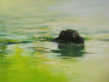 Painting titled "Labrador" by David Stany Garnier, Original Artwork, Acrylic