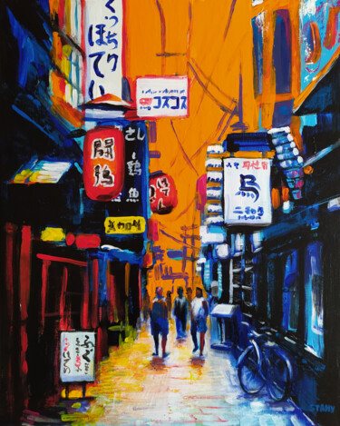 Malerei mit dem Titel "Osaka Namba n°3" von David Stany Garnier, Original-Kunstwerk, Acryl