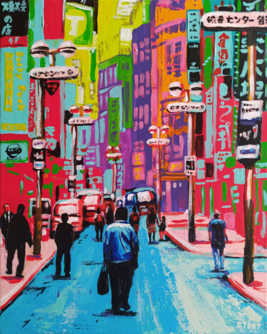 Painting titled "Tokyo Shibuya Cente…" by David Stany Garnier, Original Artwork, Acrylic