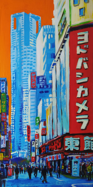 Schilderij getiteld "Tokyo Shinjuku (n°7)" door David Stany Garnier, Origineel Kunstwerk, Acryl