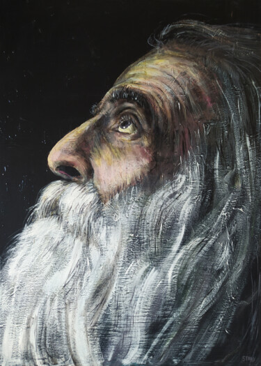Pittura intitolato "L'Expectative" da David Stany Garnier, Opera d'arte originale, Acrilico