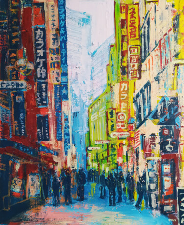 Pintura intitulada "Tokyo Shibuya Cente…" por David Stany Garnier, Obras de arte originais, Acrílico Montado em Armação em m…