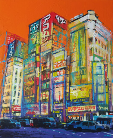 Pintura intitulada "Tokyo Shinjuku Kabu…" por David Stany Garnier, Obras de arte originais, Acrílico Montado em Armação em m…
