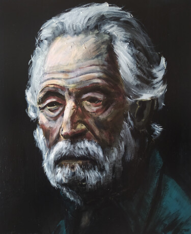 Painting titled "Portrait (n°38)" by David Stany Garnier, Original Artwork, Acrylic Mounted on Wood Stretcher frame