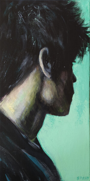 Картина под названием "Portrait (n°41)" - David Stany Garnier, Подлинное произведение искусства, Акрил Установлен на Деревян…