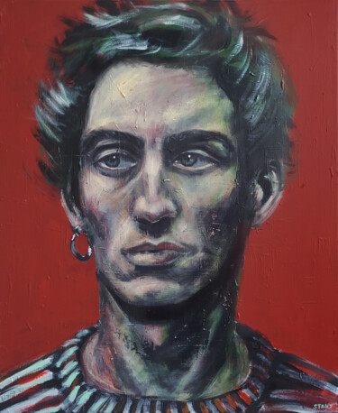 Картина под названием "Portrait of Caesar" - David Stany Garnier, Подлинное произведение искусства, Акрил Установлен на Дере…