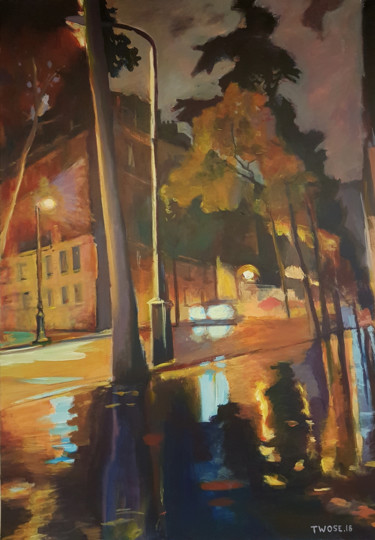 Malerei mit dem Titel "Niel By Night" von David Twose, Original-Kunstwerk, Acryl