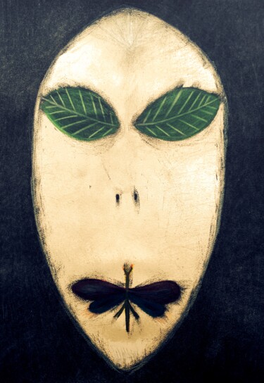 图画 标题为“Alien Nature” 由David Underland, 原创艺术品, 木炭