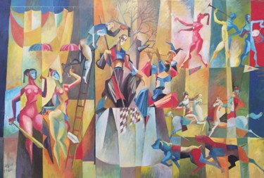 Schilderij getiteld "“King Lear”,on the…" door Melik Kazaryan, Origineel Kunstwerk, Olie