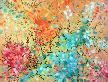 Pintura titulada "Floral Arrangement" por David Clare, Obra de arte original, Oleo