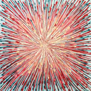 Картина под названием "Cherry Bomb Lite" - David Clare, Подлинное произведение искусства, Акрил Установлен на Деревянная рам…