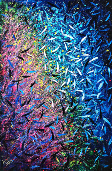 Картина под названием "Coral Reef" - David Clare, Подлинное произведение искусства, Масло Установлен на Деревянная рама для…