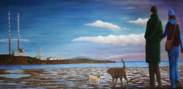 Painting titled "Sandymount Strand" by David Donnelly, Original Artwork, Acrylic