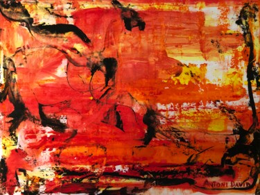 Painting titled "Flash Orange" by Davide Murabito, Original Artwork, Oil