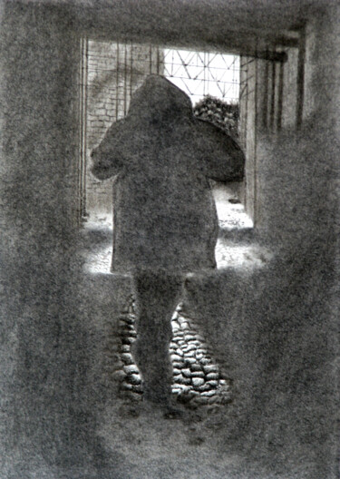 Dibujo titulada "Walking in the dark" por Davide Novello, Obra de arte original, Carbón
