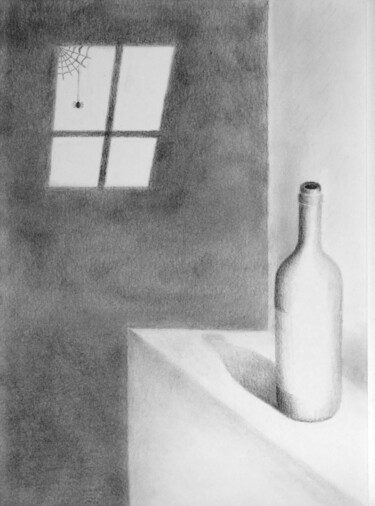 Drawing titled "The bottle and the…" by Davide Novello, Original Artwork, Graphite