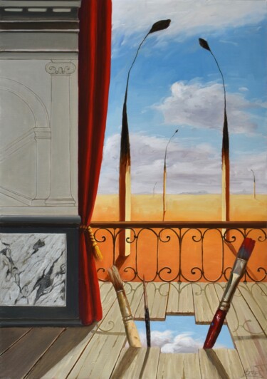 Pintura titulada "The room" por Davide Nunziante, Obra de arte original, Oleo Montado en Bastidor de camilla de madera