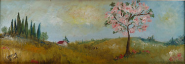 Painting titled "Panorama toscano" by Davide Pacini, Original Artwork