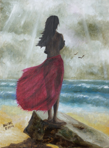 Pittura intitolato "Lontano all'orizzon…" da Davide Pacini, Opera d'arte originale, Olio