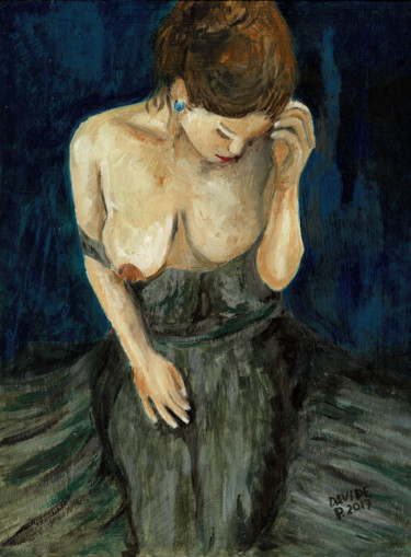 Pittura intitolato "Annette" da Davide Pacini, Opera d'arte originale, Olio