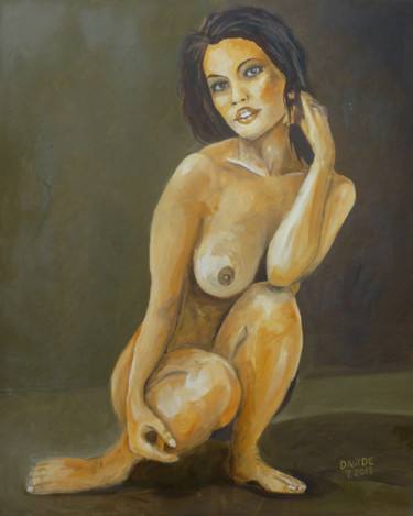 Painting titled "Rebecca" by Davide Pacini, Original Artwork, Oil