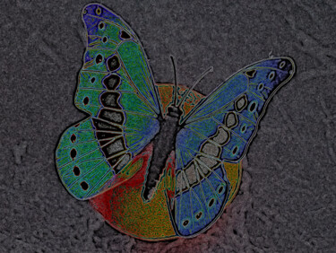 Arts numériques intitulée "Butterfly" par Davide Poggio, Œuvre d'art originale, Travail numérique 2D
