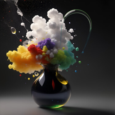 Photographie intitulée "Smoke flowers" par Davide Poggio, Œuvre d'art originale, Photographie numérique