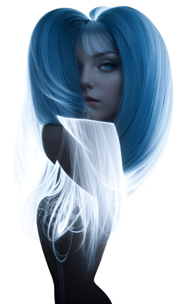 Digitale Kunst getiteld "Blue" door Davide Poggio, Origineel Kunstwerk, 2D Digital Work