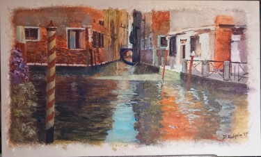 Pintura titulada "Acqua di laguna" por Davide Rodoquino, Obra de arte original, Acrílico Montado en Bastidor de camilla de m…