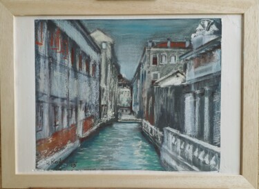 Painting titled "Canaletto veneziano" by Davide Rodoquino, Original Artwork, Pastel