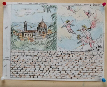 Zeichnungen mit dem Titel "Bozzetti vari per T…" von Davide Rodoquino, Original-Kunstwerk, Tinte