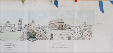 Drawing titled "Bozzetti di monumen…" by Davide Rodoquino, Original Artwork, Ink