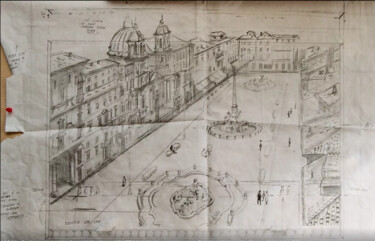 Σχέδιο με τίτλο "Cartone preparatori…" από Davide Rodoquino, Αυθεντικά έργα τέχνης, Μολύβι