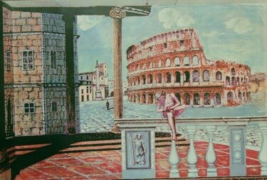 Painting titled "Coliseum ( detail o…" by Davide Rodoquino, Original Artwork, Acrylic