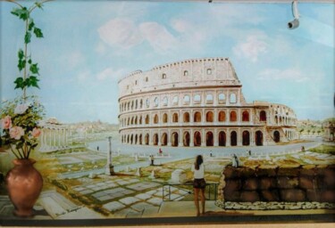 Peinture intitulée "Colosseo" par Davide Rodoquino, Œuvre d'art originale, Acrylique
