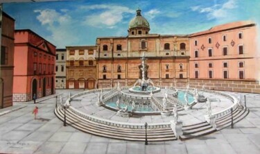 Pittura intitolato "Palermo , Fontana P…" da Davide Rodoquino, Opera d'arte originale, Acrilico