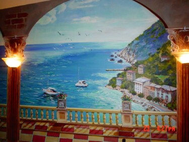 Pintura intitulada "Portofino in Italy" por Davide Rodoquino, Obras de arte originais, Acrílico