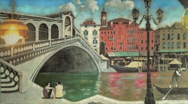 绘画 标题为“Ponte di Rialto” 由Davide Rodoquino, 原创艺术品, 丙烯