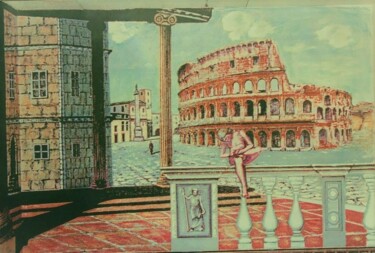 Pittura intitolato "Colosseo nell'Antic…" da Davide Rodoquino, Opera d'arte originale, Acrilico