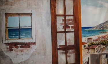 Painting titled "Windows on italian…" by Davide Rodoquino, Original Artwork, Acrylic