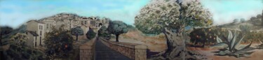 Painting titled "Landscape in Sicily" by Davide Rodoquino, Original Artwork, Acrylic