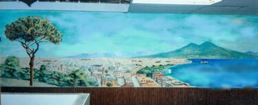 Painting titled "Napoli and Vesuvio" by Davide Rodoquino, Original Artwork, Acrylic