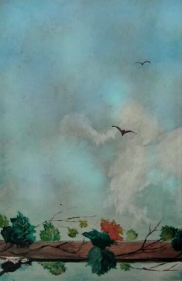 Malerei mit dem Titel "Pergola and sky" von Davide Rodoquino, Original-Kunstwerk, Acryl