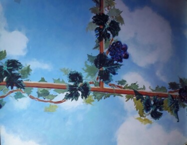 Painting titled "Pergola with leaves…" by Davide Rodoquino, Original Artwork, Acrylic