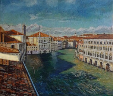 Malerei mit dem Titel "Venezia 2020, la so…" von Davide Rodoquino, Original-Kunstwerk, Öl Auf Keilrahmen aus Holz montiert