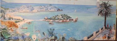 Schilderij getiteld "Taormina in Sicily" door Davide Rodoquino, Origineel Kunstwerk, Acryl