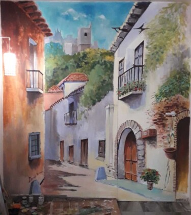 Peinture intitulée "Paesaggio toscano" par Davide Rodoquino, Œuvre d'art originale, Acrylique