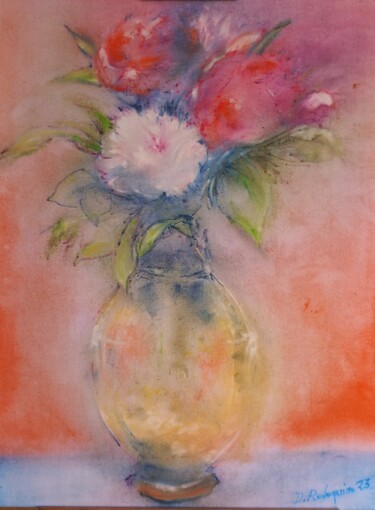 Pintura titulada "Vaso di fiori" por Davide Rodoquino, Obra de arte original, Tinta Montado en Bastidor de camilla de madera