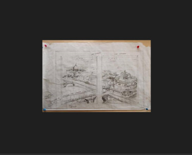 Desenho intitulada "Cartone preparatori…" por Davide Rodoquino, Obras de arte originais, Lápis