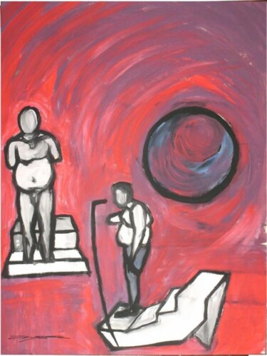 Painting titled "l'uomo nella sua co…" by Davide Pacini, Original Artwork
